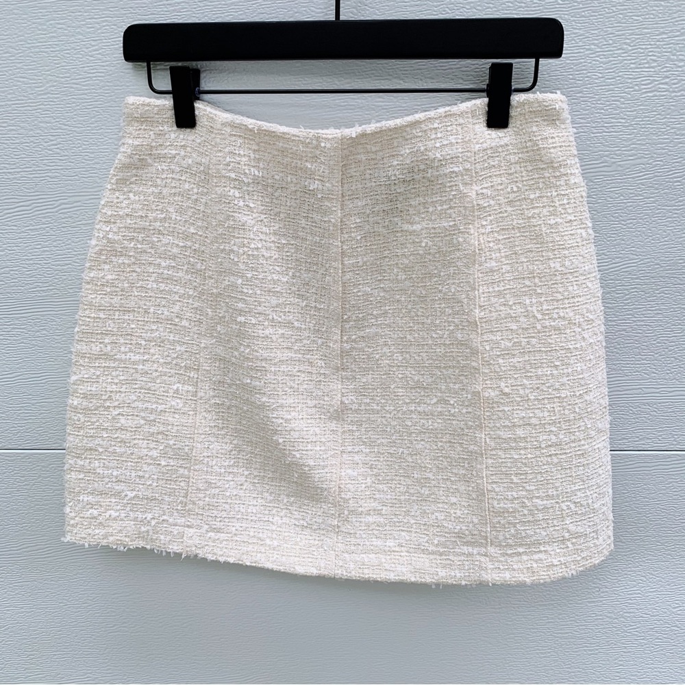 Zara Cream Textured Mini Skirt